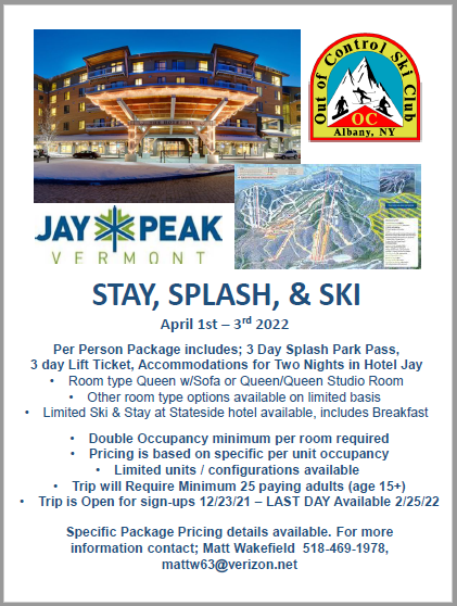 trip flyer Jay Peak 2022